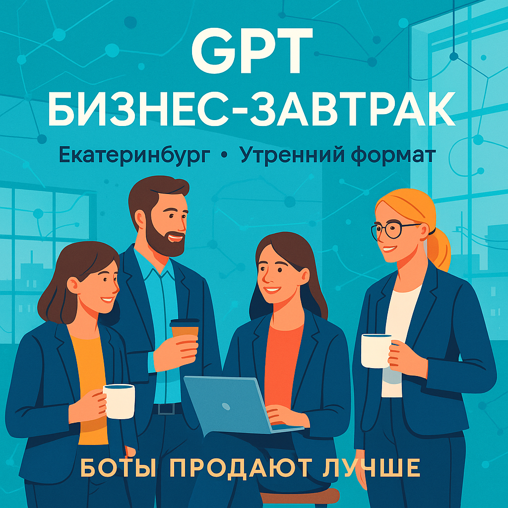GPT бизнес-завтрак в Екатеринбурге: как боты продают лучше людей 16 GPT бизнес-завтрак в Екатеринбурге: как боты продают лучше людей GPT бизнес-завтрака в Екатеринбурге — предприниматели и ИТ-специалисты обсуждают, как боты на базе GPT увеличивают продажи